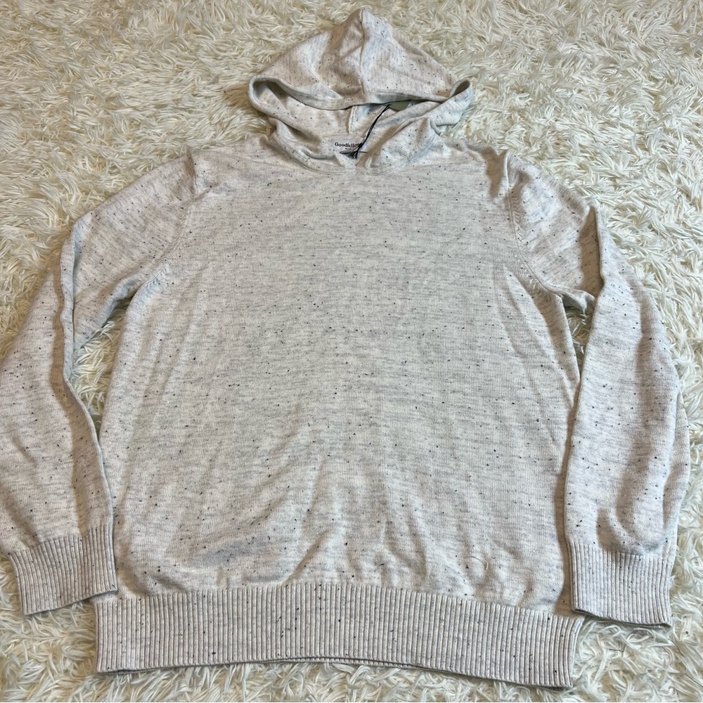 Goodfellow & Co. Men's Hooded Sweater Light Gray M new with tags 100% cotton